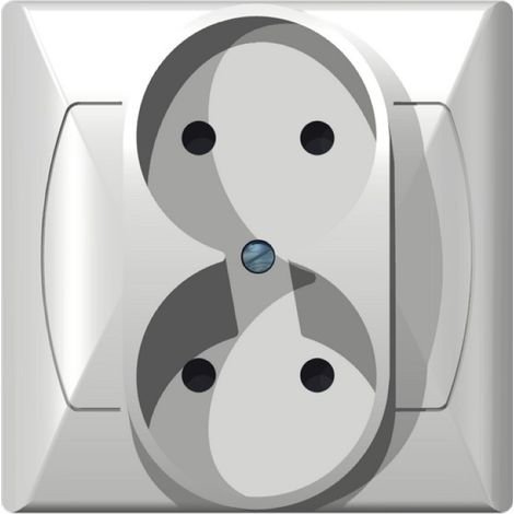 Enchufe doble Akcent blanco GP-2A/00