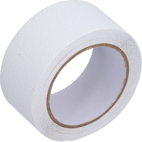 Ruban antidérapant de 5 mètres, autocollant antidérapant extérieur, ruban de traction antidérapant à haute friction, adhésif abrasif pour marches d'escalier, blanc. (1/5)