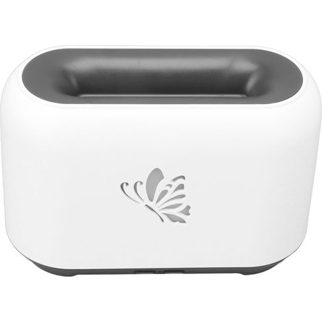 Diffuseur humidificateur à flamme 150 ml, 7 couleurs, prévient la sécheresse, hydrate grâce aux huiles essentielles, idéal pour le bureau, blanc (1/5)