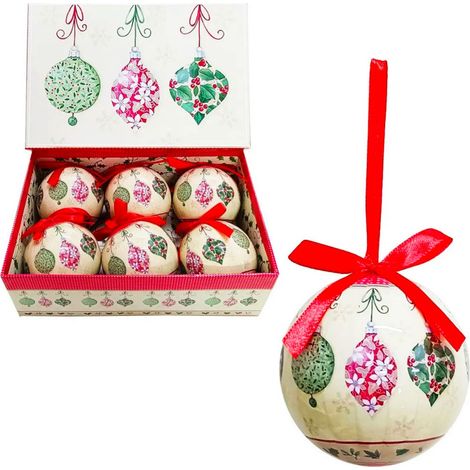 Coffret de 6 boules de Noël rétro 7.5cm (1/3)