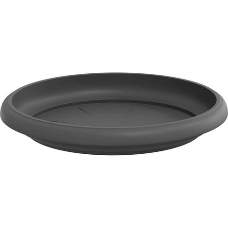Juego de 24 bandejas redondas para flores 14 x 2 cm para uso interior y exterior ligeras diseño moderno plástico negro 020059354 (1/5)