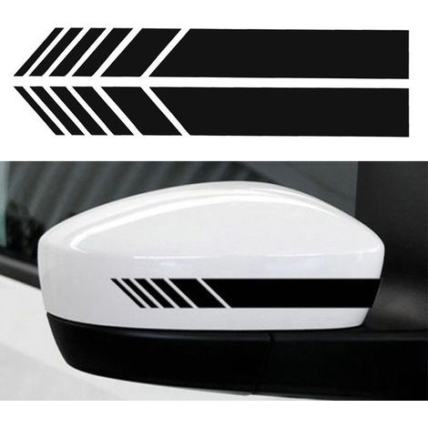 Adhesivo para espejo retrovisor de coche, 14x1,4 cm, con arañazos, paquete de 4 (negro) (1/3)