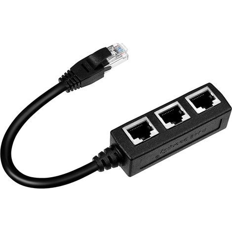RJ45 Ethernet cable splitter, 1 to 3 cable Ethernet splitter. Suitable for Super Cat5, Cat5e, Cat6, Cat7 Ethernet LAN. (1/5)