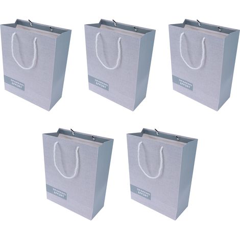 Sac en papier 5 pièces motif cartoon unique portable tote cadeau gris (1/5)