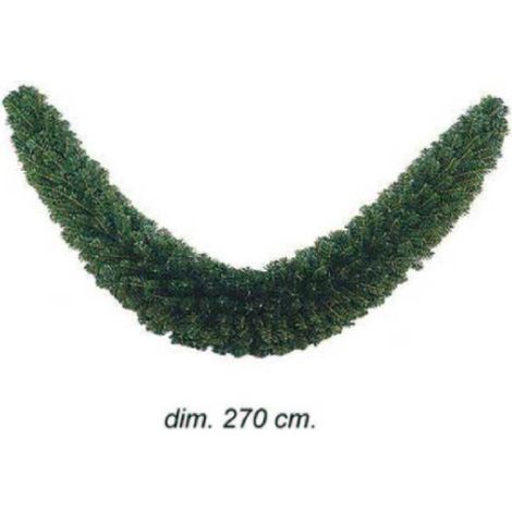 Festone natalizio in pino verde pavone 270 cm - decorazione addobbo natale