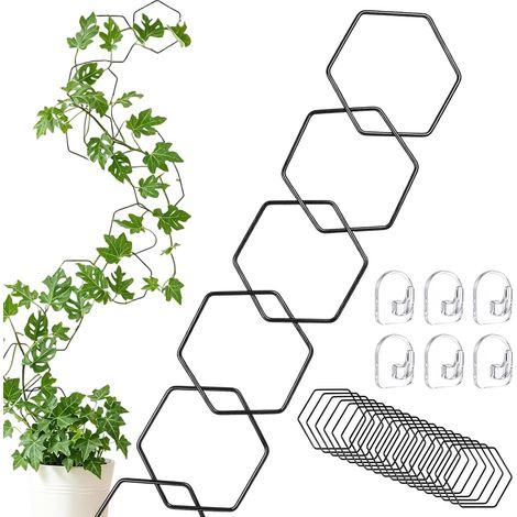 18 Pièces Treillis à Chaîne pour Plantes Grimpantes, 228 cm Treillis Chaîne  Métallique avec 6 Crochets, Aide à L'escalade pour Plantes, Support Plante Grimpante Mural DIY pour Pothos, Monstera, Lierr (1/5)