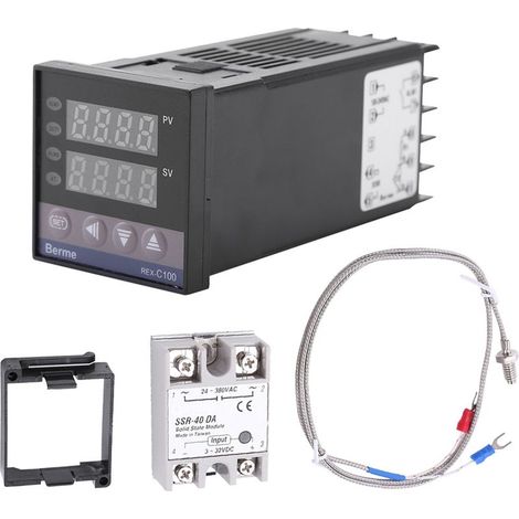 0 ℃ 1300 ℃ Alarme REX-C100 Kits de contrôleur de température PID LED numérique AC110V-240V (1/5)