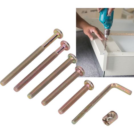 Ensemble de 25 vis à tête cylindrique creuse M6 et vis à frapper pour meubles (1/5)