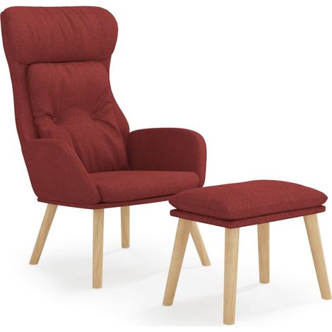 Maison Exclusive - Relaxsessel mit Hocker Weinrot Stoff (1/5)