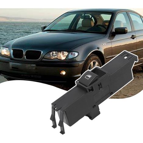 Interrupteur de lève-vitre électrique pour Série 3 E46 323i 325i 328i 330i Interrupteur en verre Bouton poussoir côté conducteur avant gauche 61316902177 8381511 8368919 (1/5)