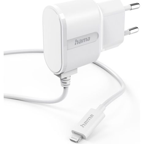 hama Chargeur avec port Lightning, 5 W, 1,0 m blanc (00201616)