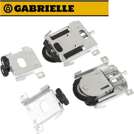 Roulettes pour portes coulissantes d'armoire, 2 pièces, pour portes d'armoire, roulettes, glissières d'armoire, rails avec amortisseurs, argent