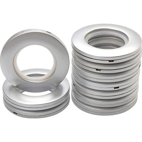 50pcs Anneaux à œillets de Rideau Anneaux en Plastique Intérieur Diamètre 40mm Anneaux de Bricolage pour Rideau de Fenêtre Douche Vestiaire Porte (Argenté) (1/5)