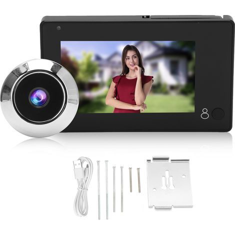 Caméra de Sonnette Vidéo Sonnette Vidéo sans Fil Intelligente Écran Couleur TFT 4,3 Pouces 145 Degrés Grand Angle Anti-voyage Sécurité à Domicile (1/5)
