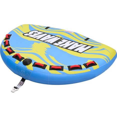 Mophorn Tubo gonfiabile per traino su barche da mare, capacità di circa 4 persone con carico massimo di 308 kg, ideale per giochi acquatici e divertimento, rivestimento in nylon resistente, colore blu (1/5)