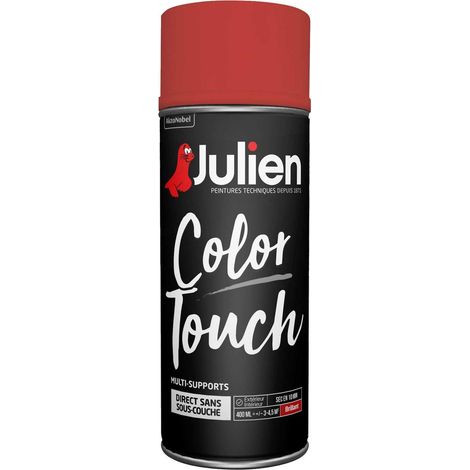 Peinture aérosol Color Touch multi-supports - Brillant Rouge Feu - 400 ml - Julien (1/5)