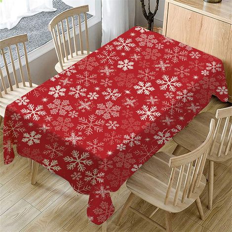 Nappe De Table Rectangulaire - Lin - 140 x 80 cm - Décoration Intérieure Et Extérieure Pour Noël - 1 Pièce (1/5)