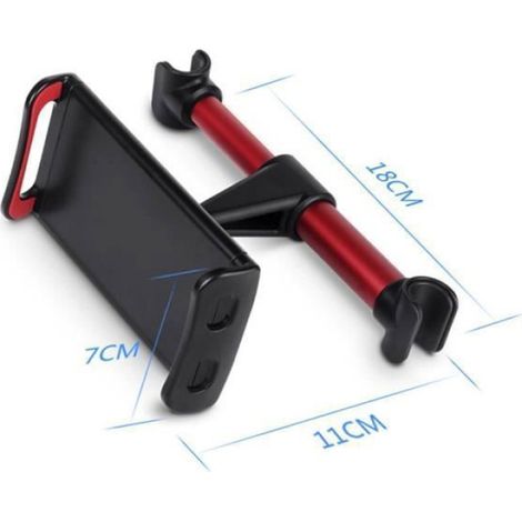 3 en 1 Support de telephone 4” à 11” avec 360 degrés pour appuie-tête de voiture - Noir (1/3)