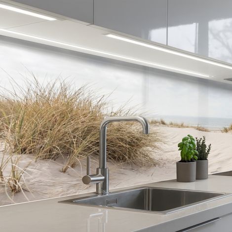 REVETEMENT MURAL DE CUISINE, CRÉDENCE DE CUISINE Nuages - Paysage de dunes - Sable 150x60 (1/5)