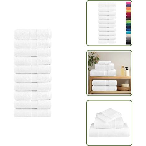 Asciugamani per il viso - vidaXL Asciugamani per ospiti Premium SOLUND 10 pz Bianco 30x50 cm 600 g/m² - Asciugamani per allenamento