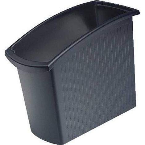 corbeille à papier MONDO, élégante, ergonomique, rectangulaire et svelte, 18 litres, noir (1/5)
