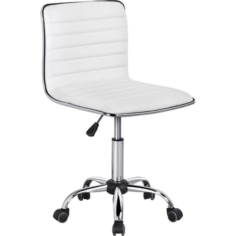 Yaheetech – Chaise de bureau à dossier bas – Assise réglable 41,5-56,5 cm – Capacité 120 kg – Roulettes pivotantes 360° – Dimensions 48,5 x 48,5 x 78,5-93 cm