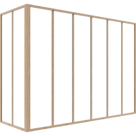 Verrière d'angle d'atelier en aluminium thermolaqué naturel clair 180 x 60 x 130 cm (L x l x H) – BAYVIEW