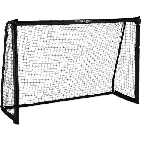 Relaxdays Football Gate, Children & Adults, Exercise Goal, Garden, HWD: 120 x 180 x 60 cm, Stable Steel, Training, Black (1/5)