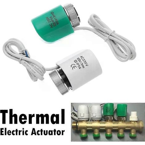 Für 1 Stück 230 V NO NC Elektrischer Thermoantriebsventilkopf für normalerweise offene Fußbodenheizungs-Heizkörperthermostat-Verteiler geschlossen-JXLGV (1/4)