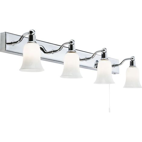 Applique Equador 4Lt - Metallo cromato e vetro opalino (1/5)