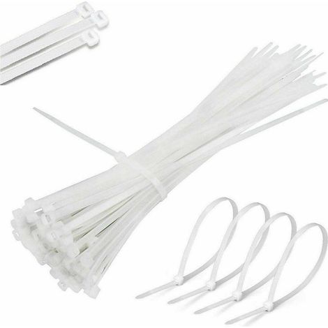 Trade Shop - SET 100 KUNSTSTOFFKABELBINDER 7,6 X 450MM WEISS KABELBEFESTIGUNG B4576 -