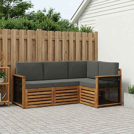 vidaXL Sofagarnituren mit Kissen 4 pcs Massivholz Akazie (1/5)