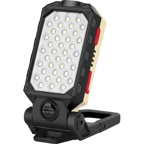 Lampe de travail LED rechargeable par USB avec indicateur de batterie – d'inspection magnétique pliable pour voiture (1/4)