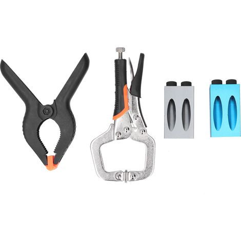 Kit de guide de perçage oblique 15° en alliage d'aluminium pour menuiserie, accessoire de bricolage et outil de précision.