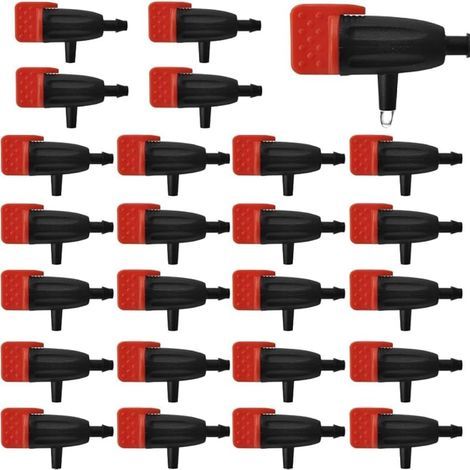 Packung mit 30 verstellbaren Bewässerungstropfern – Mikro-Tropfdüsen – Zubehör für 4/7-mm-Schläuche (1/5)