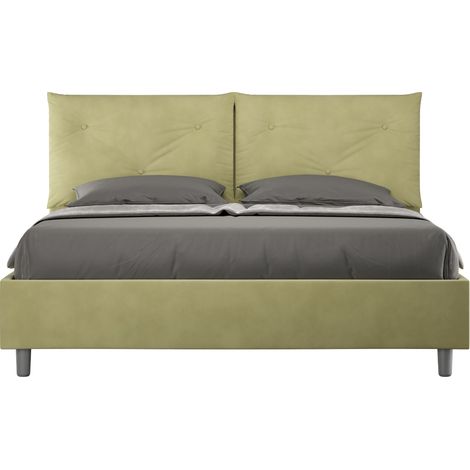 Letto matrimoniale e rete 160x190 in microfibra te' verde Appia (1/3)