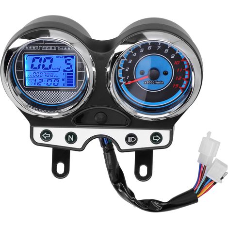 Jeffergarden 12V moto LCD jauge compteur de vitesse tachymètre vitesse kilométrage affichage adapté pour Suzuki EN125-3F EN150 12-16