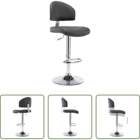 Confort d'assise - Tabouret de bar Gris Similicuir (1/5)