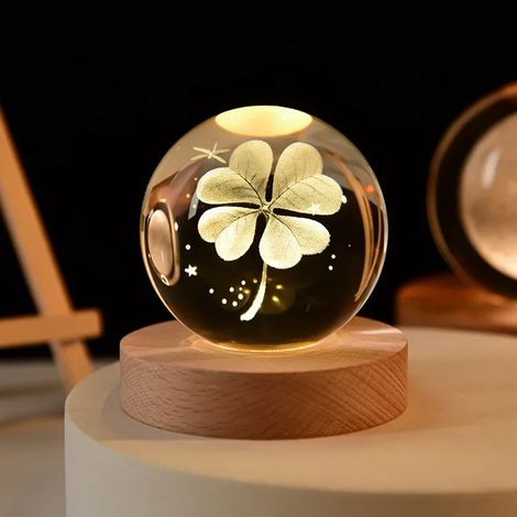 Boule de cristal 3D de 6 cm, gravée au laser, décoration de bureau pour la maison (1/2)