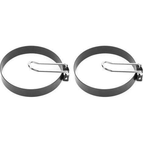 Lot de 2 Grands Anneaux à œufs Antiadhésifs de 8,9 Cm, en Acier Inoxydable Rond Antiadhésif pour Poêle à Frire, Moule à Crêpes pour la Friture D'œufs et d'omelettes. (1/5)
