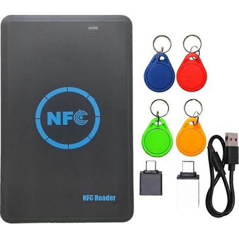 5-Frequenz-RFID-Chip-Duplikator + Lesegerät + 4 NFC-CUID-Schlüsselanhänger + 13,56 MHz 125K IC/ID-Kopierer / 125K HID + Token-Brenner (1/5)