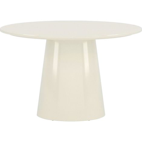 Table à Manger Ronde Brillante "Lanzo" 120cm Beige (1/2)