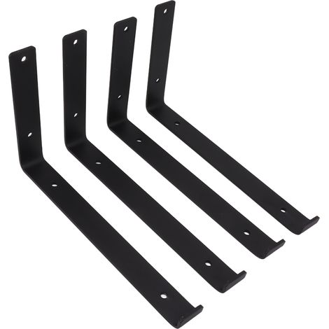 Lot de 4 supports d'étagère en L, en métal robuste, installation facile, supportant une charge importante, pour la maison, le bureau ou le garage (30 cm). (1/5)
