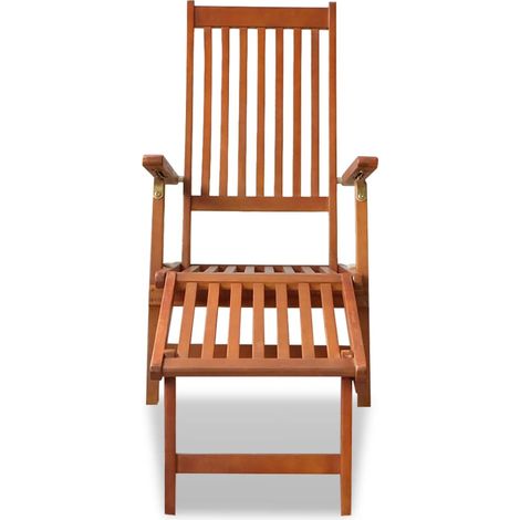 INLIFE Chaise de terrasse avec repose-pied Bois d'acacia solide (1/5)