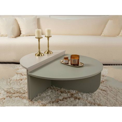 Dmora - Mesa de café Dain, Mesa de centro baja, Revistero para sofá, Estante de la sala de estar, 90x60 h35 cm, Verde (1/5)