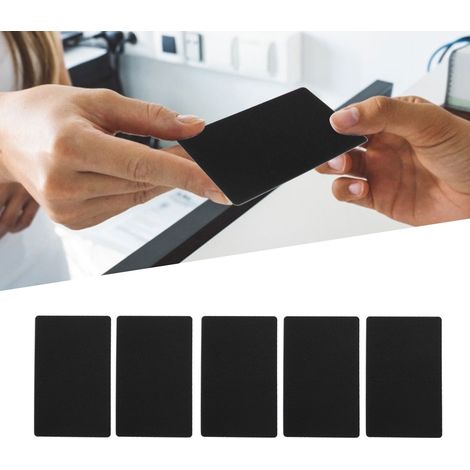 50 Cartes de Visite en Aluminium Noir pour Entreprise - Gravure Laser, Imperméables, Résistantes (54x86mm, 0,22mm, 110g) (1/5)
