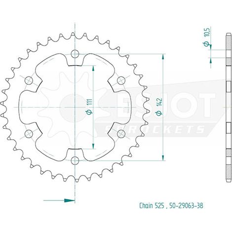Esjot - Couronne - 525 - 38 dents