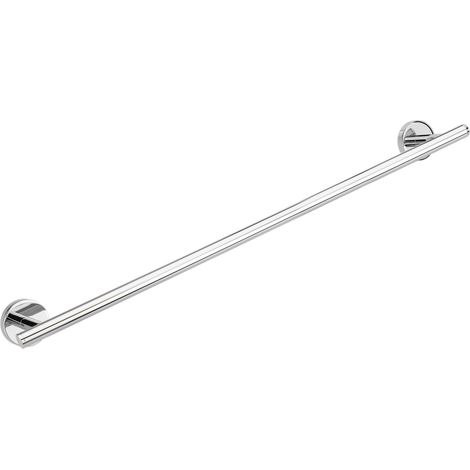 PrimeMatik - Toallero barra para pared cromado 600x50x76mm modelo Paddy
