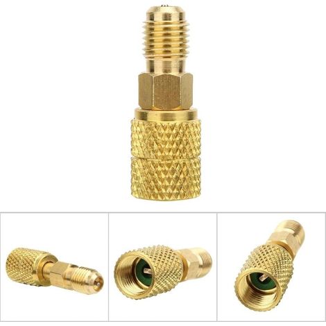 Adaptateur femelle R410A Connecteur de tuyau SAE HVAC Raccords en cuivre Adaptateur A / C 1 / 4inch SAE mâle à 5 / 16inch (R410A Adapter) (1/3)