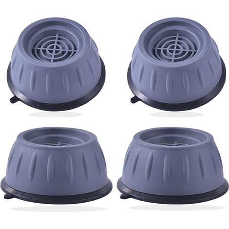 Lot de 4 patins en caoutchouc pour machine à laver [amortisseurs] Pieds antidérapants et silencieux pour sèche-linge, machine à laver et lave-vaisselle (gris)